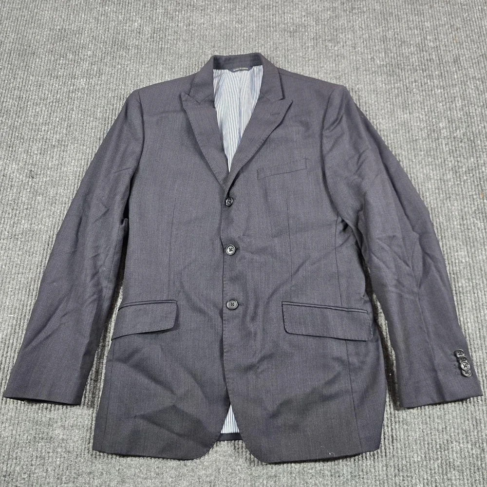 Banana Republic Blazer Mens 40R Gray Wool Tailored Fit Lined Single Breasted